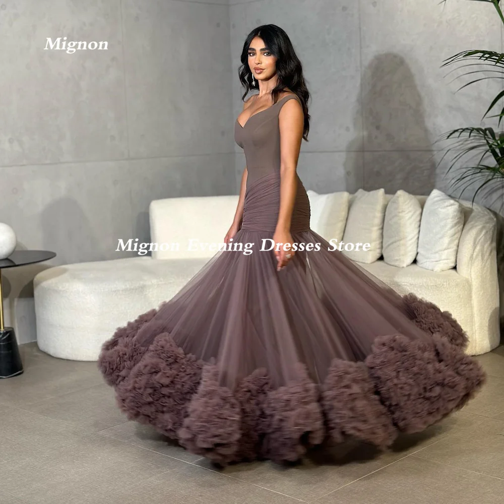 

Mignon Satin Lace Prom Gown A-Line Evening Off-the-shoulder Neckline Formal Ruffle Elegant Party Dresses for Women 2023