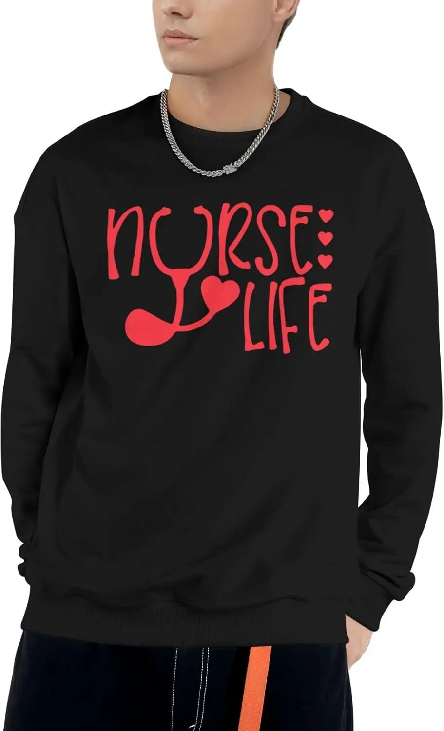 TEICCI Мужская и женская толстовка с круглым вырезом пуловер для медсестер базовые