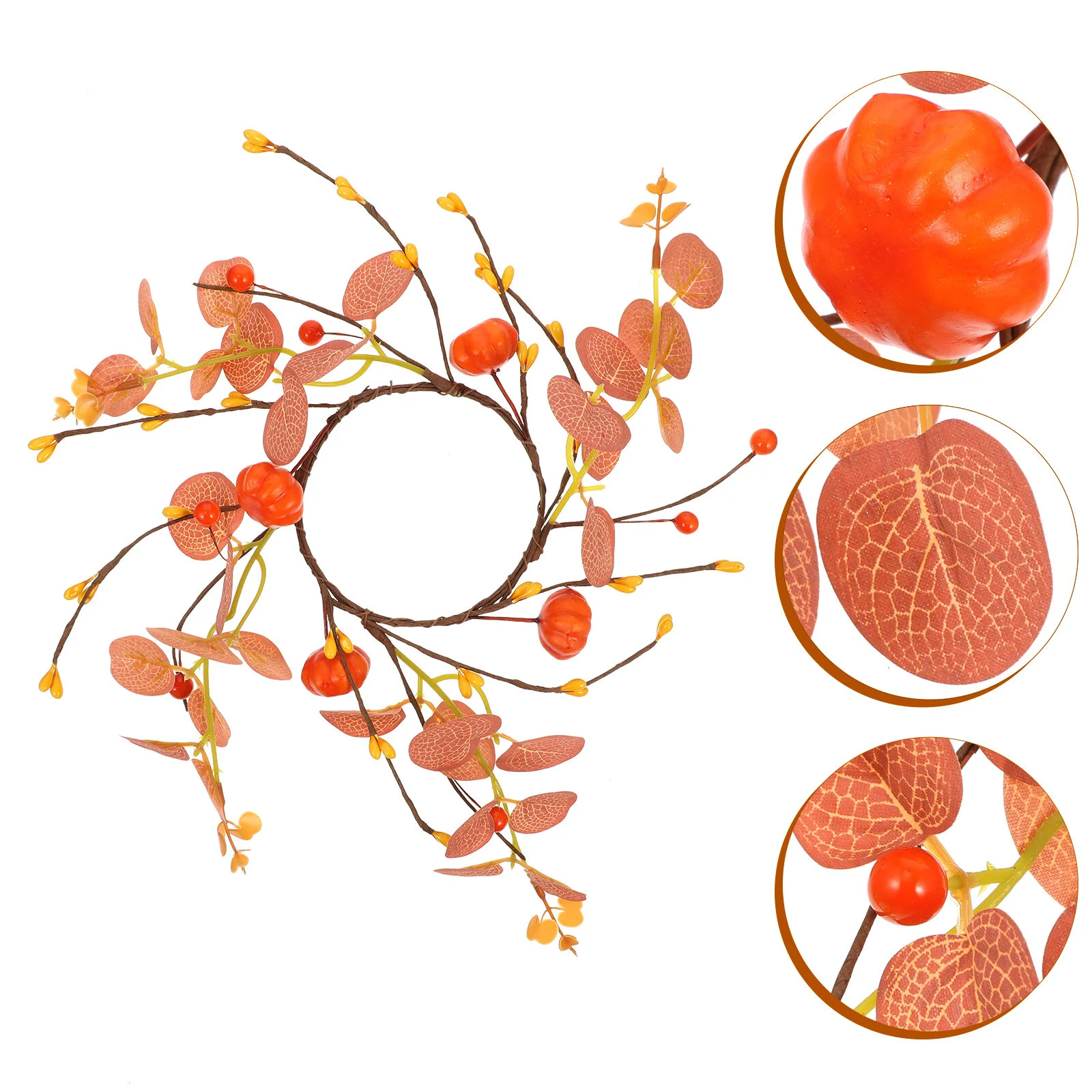 

Thanksgiving Decorations Rings Wreaths Floral Table Candles Winter Pumpkin