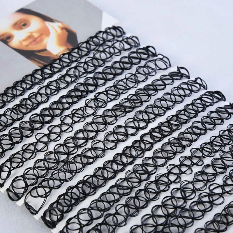 

12 упаковок, колье-чокер с татуировкой