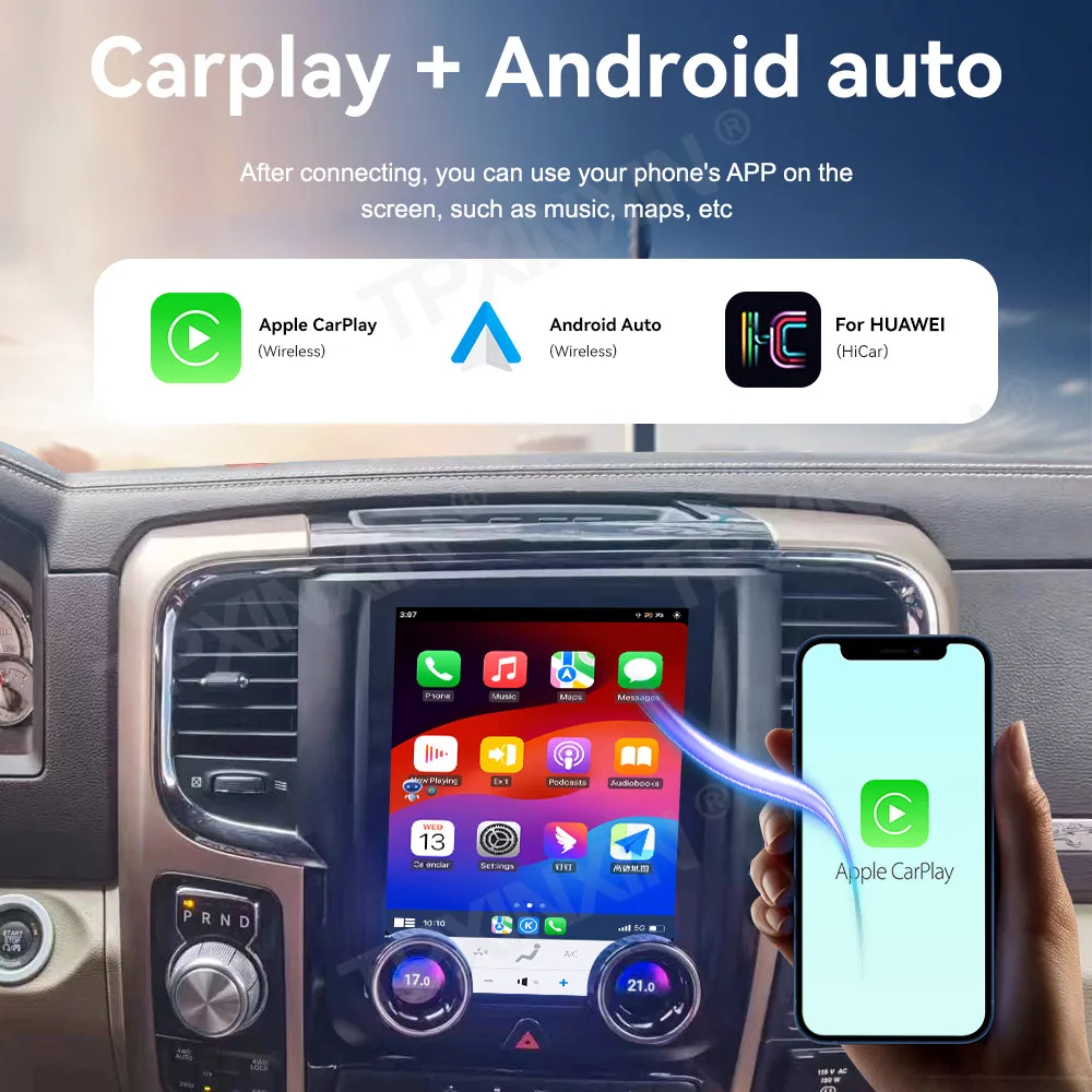 Автомобильный IPS экран на Android для Dodge Ram 1500 2500 2013 2014 2015 2016 2017 2018 GPS навигация