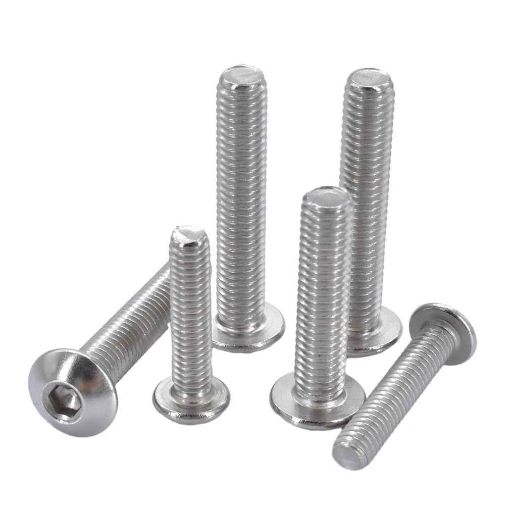 

8-300 шт. 304 шестигранные винты из нержавеющей стали ISO7380, болты с круглой головкой, болты с потайной головкой, винты с шестигранной головкой M2 M2.5 M3 M4