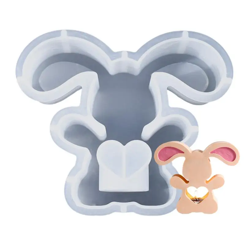 Форма для подсвечника из смолы пасхальный кролик формы эпоксидной украшение