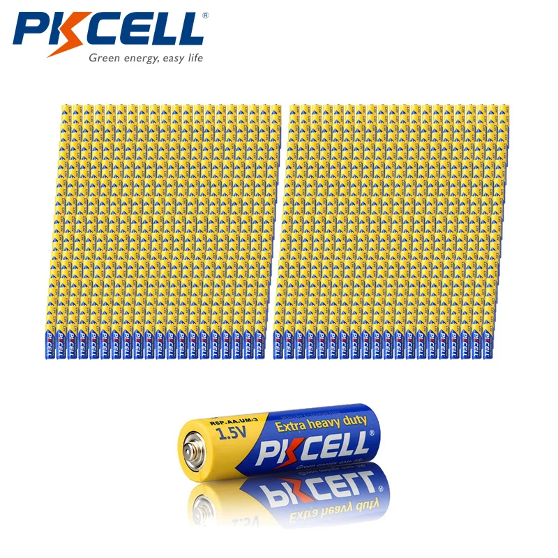 

1000 шт. * PKCELL сверхмощные AA R6P 1,5 в первичные батареи из углеродного цинка для удаленных MP3 игрушек
