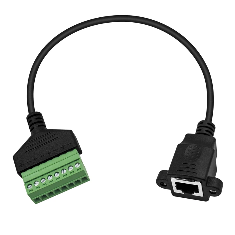 

RJ45 Screw Terminal Adaptor Connector, 8P8C Female Jack To 8 Pin Screw Terminal Connector For Cat5 Network Adapter