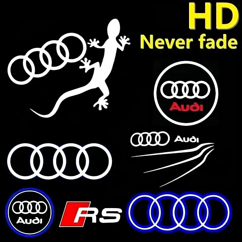 HD светодиодный фонарь с логотипом автомобиля для Audi A4 B5 B6 B7 B8 A1 A3 8V 8P 8L A6 C5 C6 C7 A5 A7 Q3 Q5