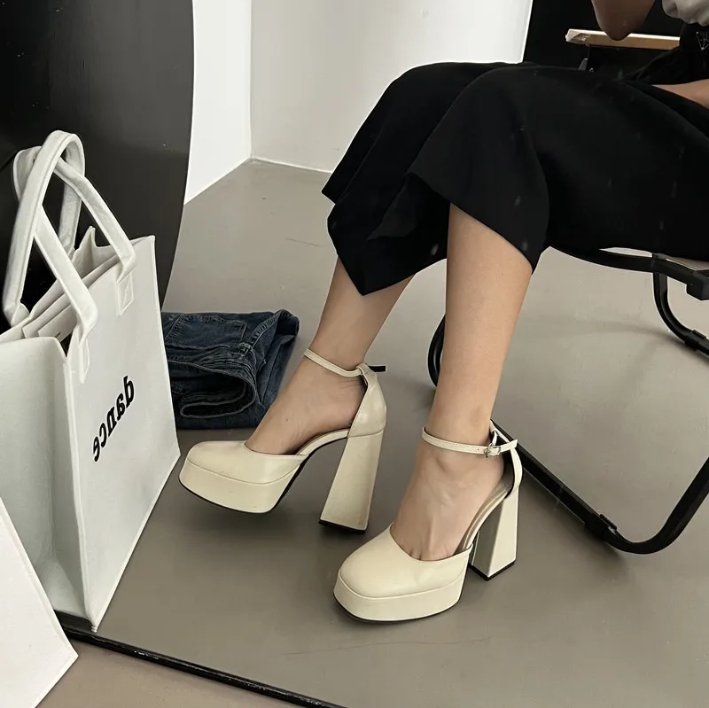 

Женские босоножки на очень толстом каблуке, босоножки с низким верхом, обувь для вечеринки, лето 2022