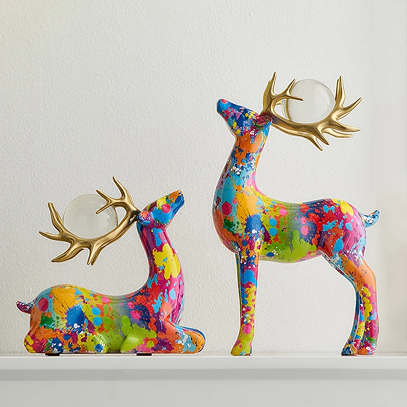 

Modern Nordic Home Accessories Resin Embellishments Deer Model Statues Desk Decoration Home Decoration Accessories