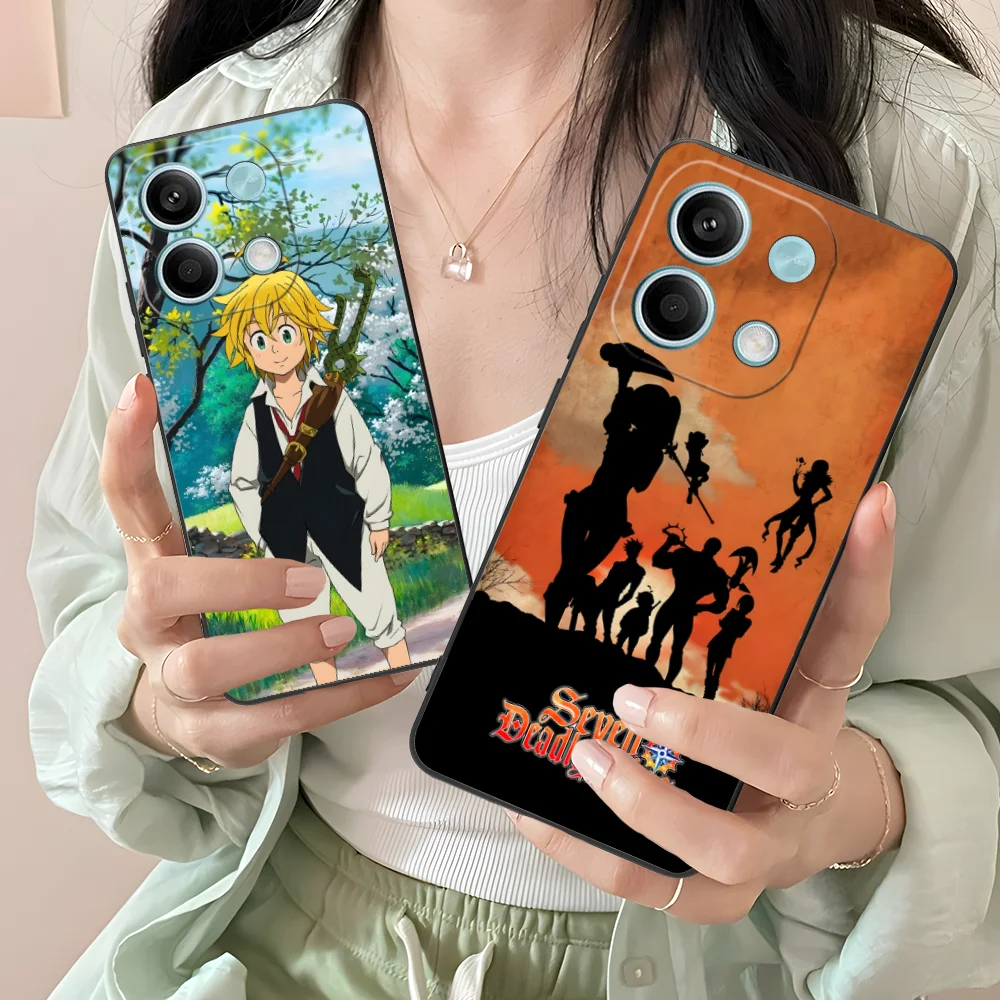 Чехол для телефона Семь смертных грехов Xiaomi Redmi Note 13 12 11 10 9 8 7 6 S A Pro Lite Plus 5G черный