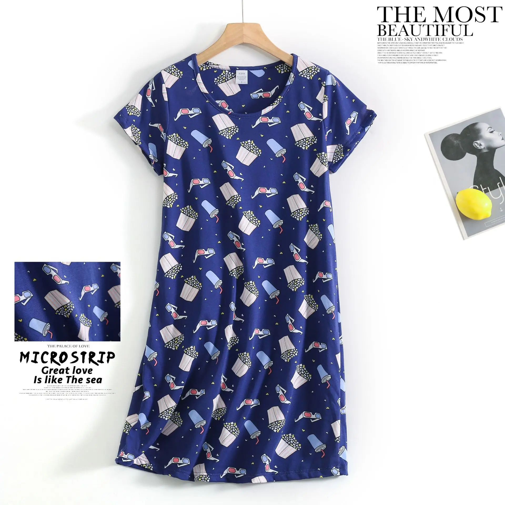 Милая мультяшная Пижама женская летняя сексуальная ночная рубашка пижама с