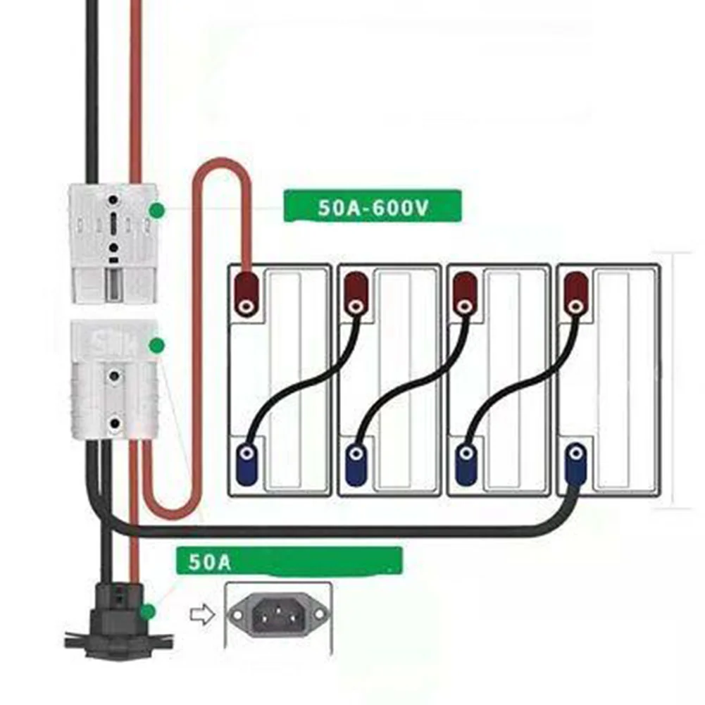 

12AWG 50 А разъем для Андерсона, штекер удлинителя, провод для наконечника M8, разъем для зарядки аккумулятора, кабель 30/50/100 см