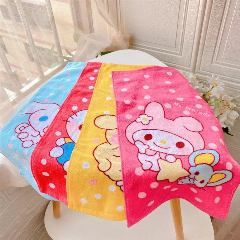 

Sanrio Anime Peripheral Cartoon Kawaii Cinnamon Roll Cute Kulomi Face Towel Absorbent Soft Creative Small Towel Gift Wholesale