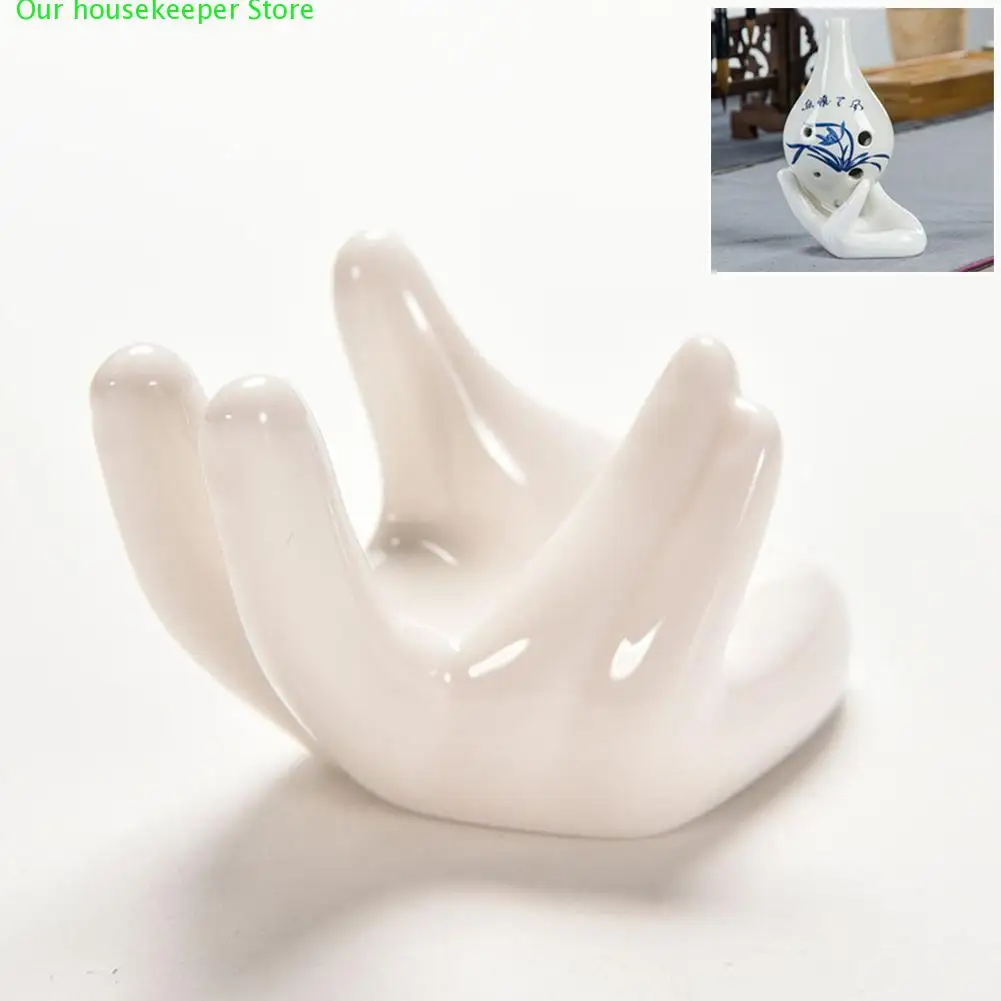 

Porcelain Ceramic Finger Palm Tea Filter Holder Ocarina Base Satisfy Office Desk Decor Chic Home Decoration Garden Ornament
