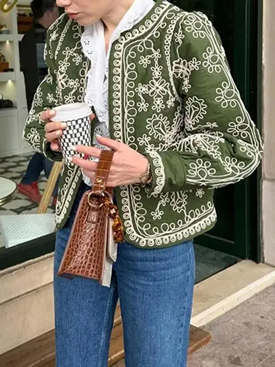 Женская куртка с открытой передней частью легкий повседневный винтажный осенний