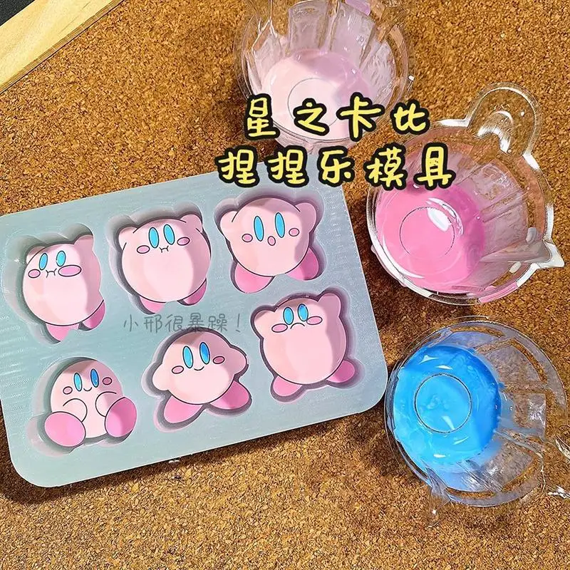 

Cute Cartoon Kirby DIY Drip Glue Coloring and Pinching Lewax Bottle Sugar Food Grade Silicone Mold