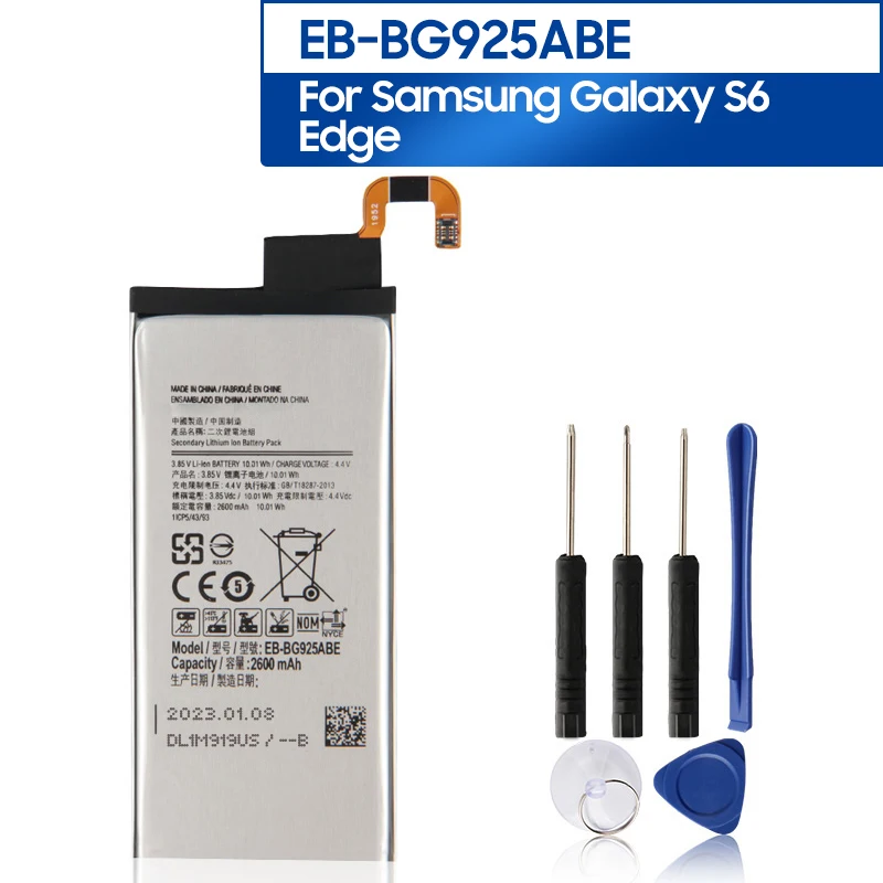 

Original Replacement Phone Battery EB-BG925ABA/ABE For Samsung GALAXY S6 Edge G9250 G925F G925L G925K G925S G925A S6Edge 2600mAh