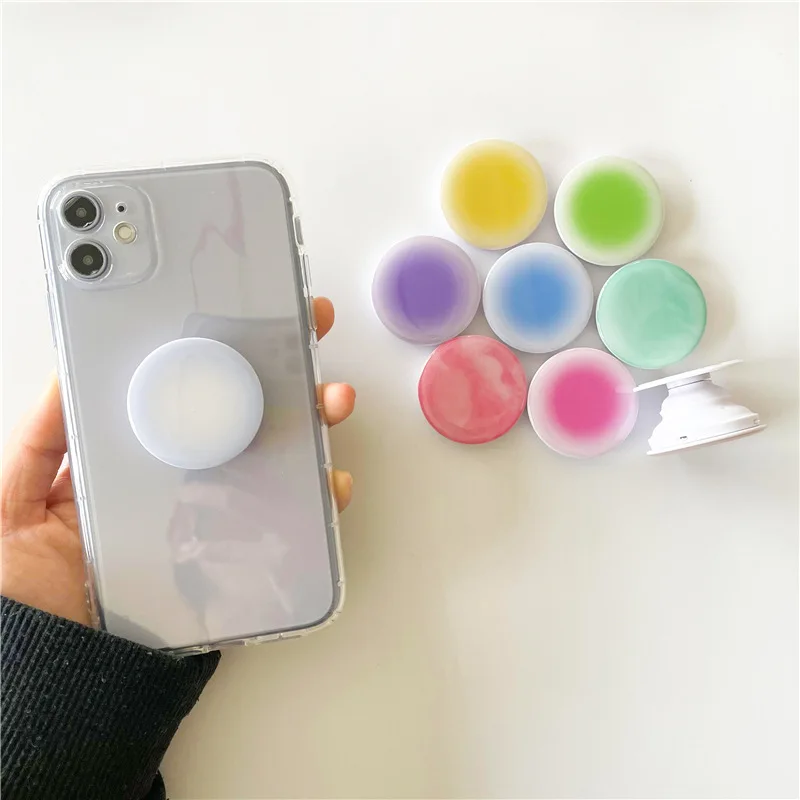 

Gradient Solid Round Color Bracket Expanding Stand Grip Tok Finger Ring Holder Griptok Lazy Phone Stand Holder for IPhone