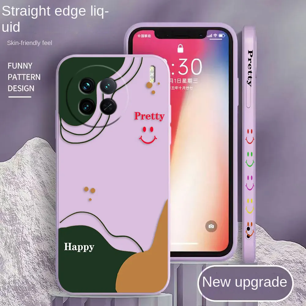 Pretty Smile Phone Case For VIVO X21I X21S X23 X27 X30 X50 X60 X70 X80 X90 PRO PLUS Colour Liquid Case Cover Funda Shell Capa