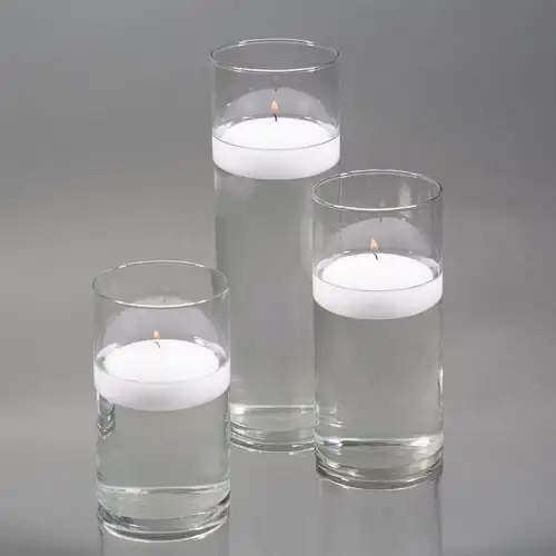 

Floating Candles & Cylinder Holders White Set of 3