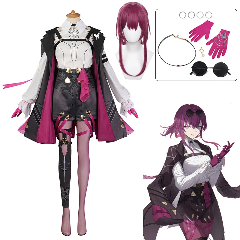 

Костюм для косплея Кафка, Боевая женская униформа в стиле Хэллоуин, искусственный наряд для ролевых игр, парик