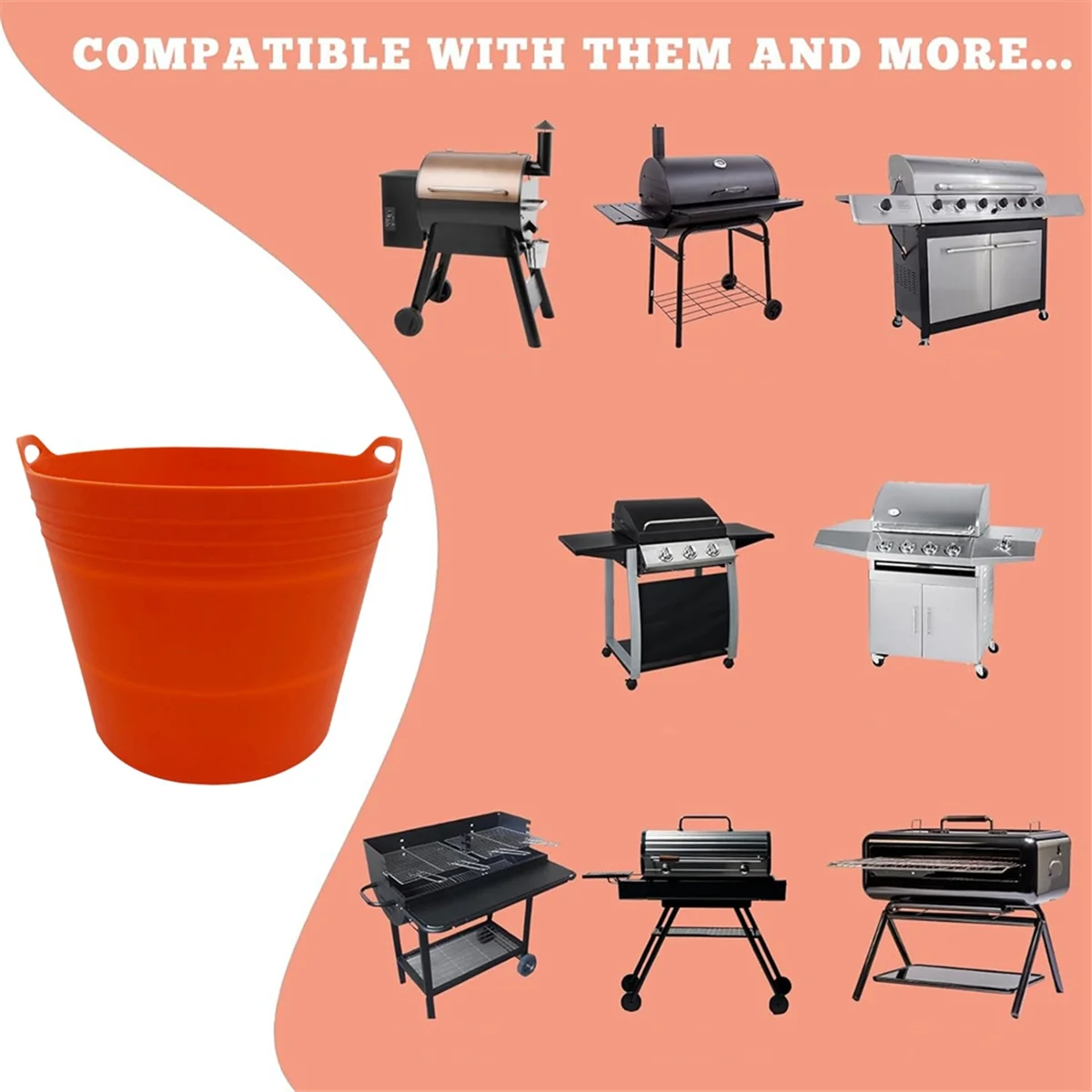 Силиконовые вкладыши для ведра смазки гриля Traeger/Pit BOSS Pellet Smoker Grill многоразовый