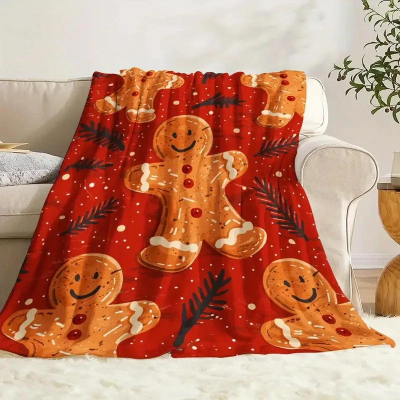Рождественский пряничный человечек покрывало из полиэстера 100%