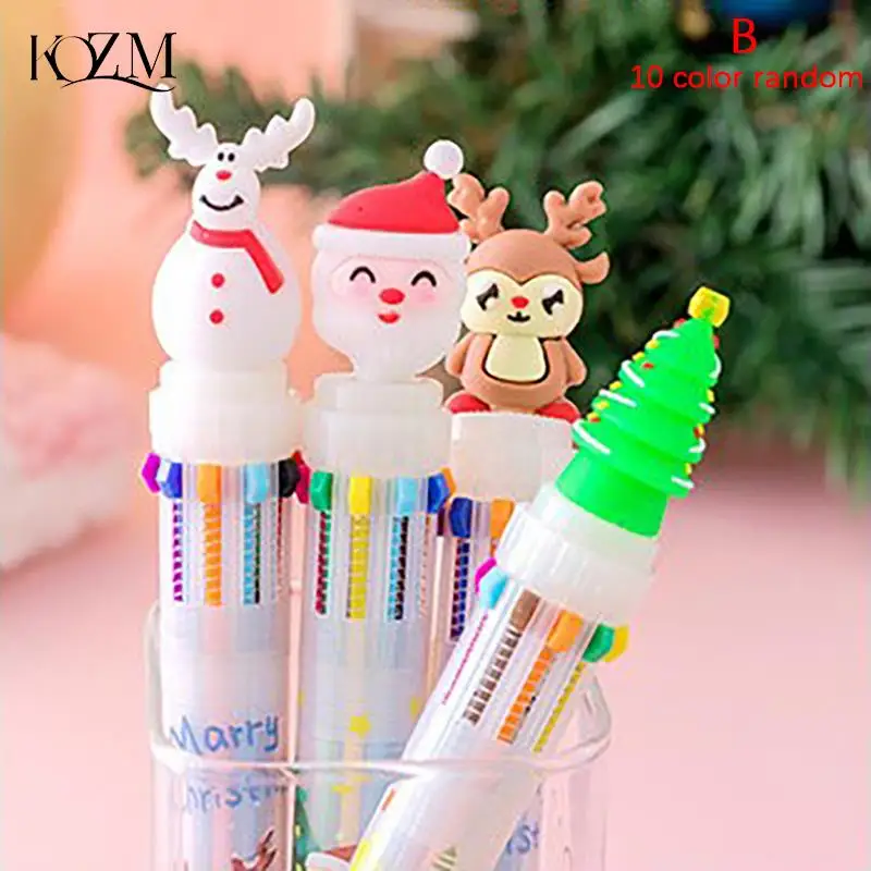 

1 шт., Новогодняя шариковая ручка, 10 цветов, 6 цветов