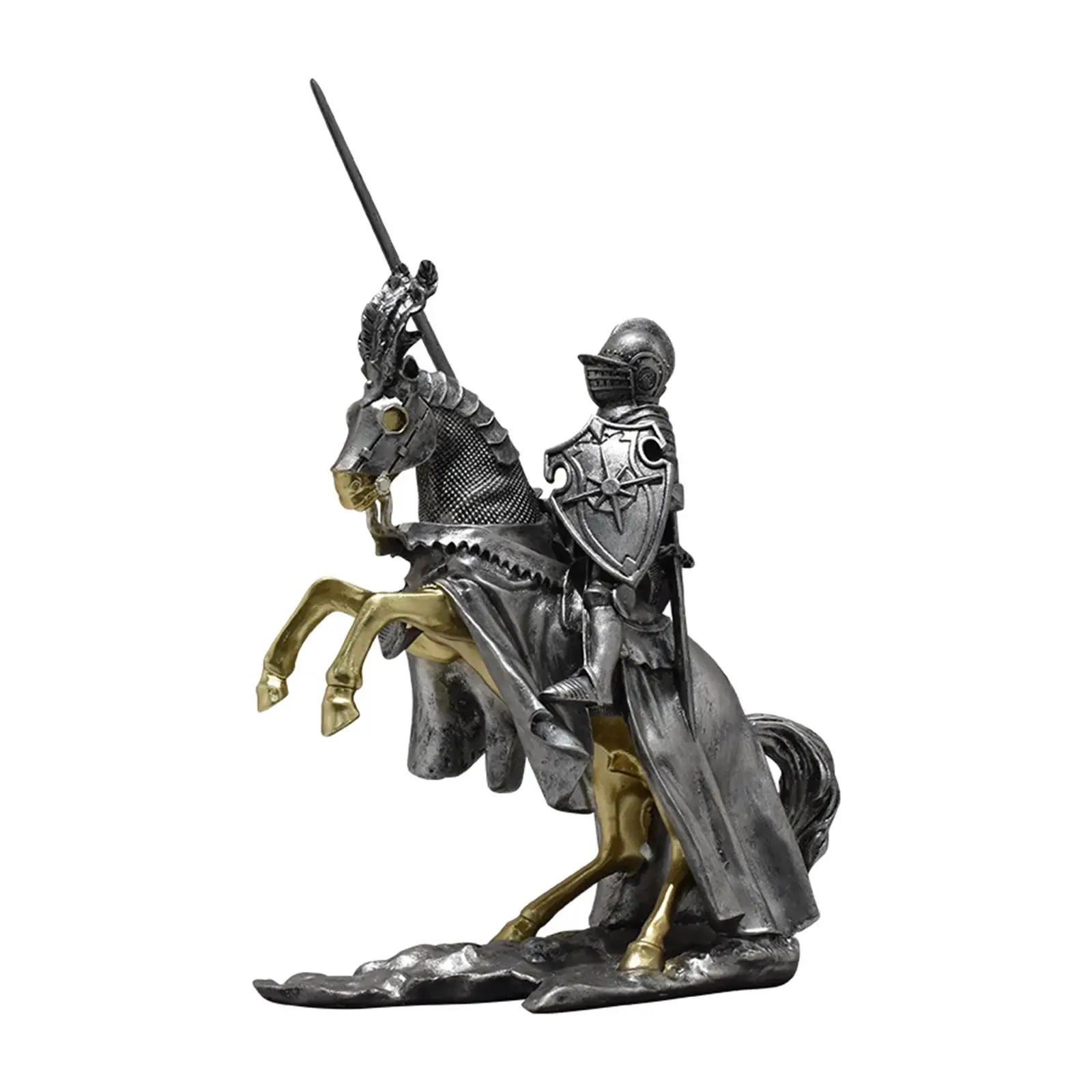 

Knight Decoration Statue Abstract Figure Ornament Medieval Indoor Resin Sculpture for Desk Living Room Table Bookshelf Home