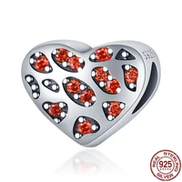 2021new 100 925 sterling silver orange heart beads charms fit original 3mm braceletbangle making diy fashion jewelry gift