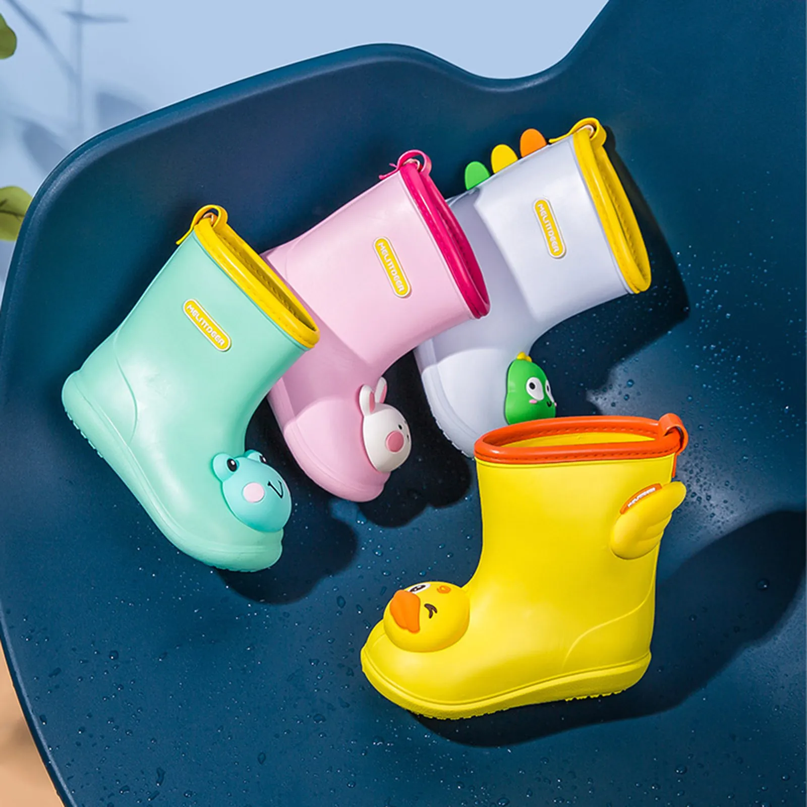 Водонепроницаемые Нескользящие ботинки из ПВХ для малышей мальчиков и девочек |