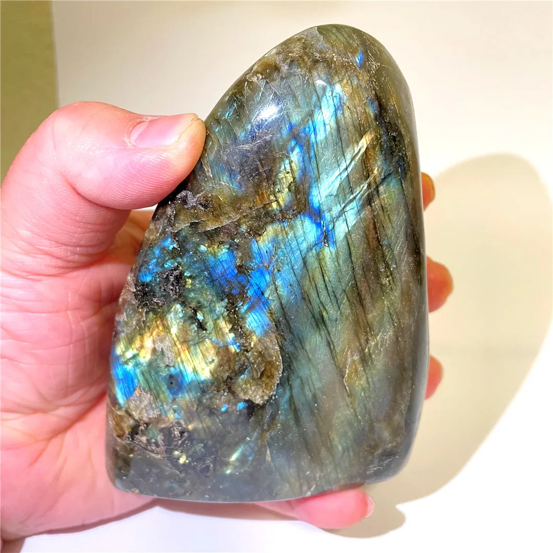 Natural Labradorite Crystal Quartz Polished Mineral Healing Energy Stone Feng Shui Decorative Gemstone Large Size Labradorita