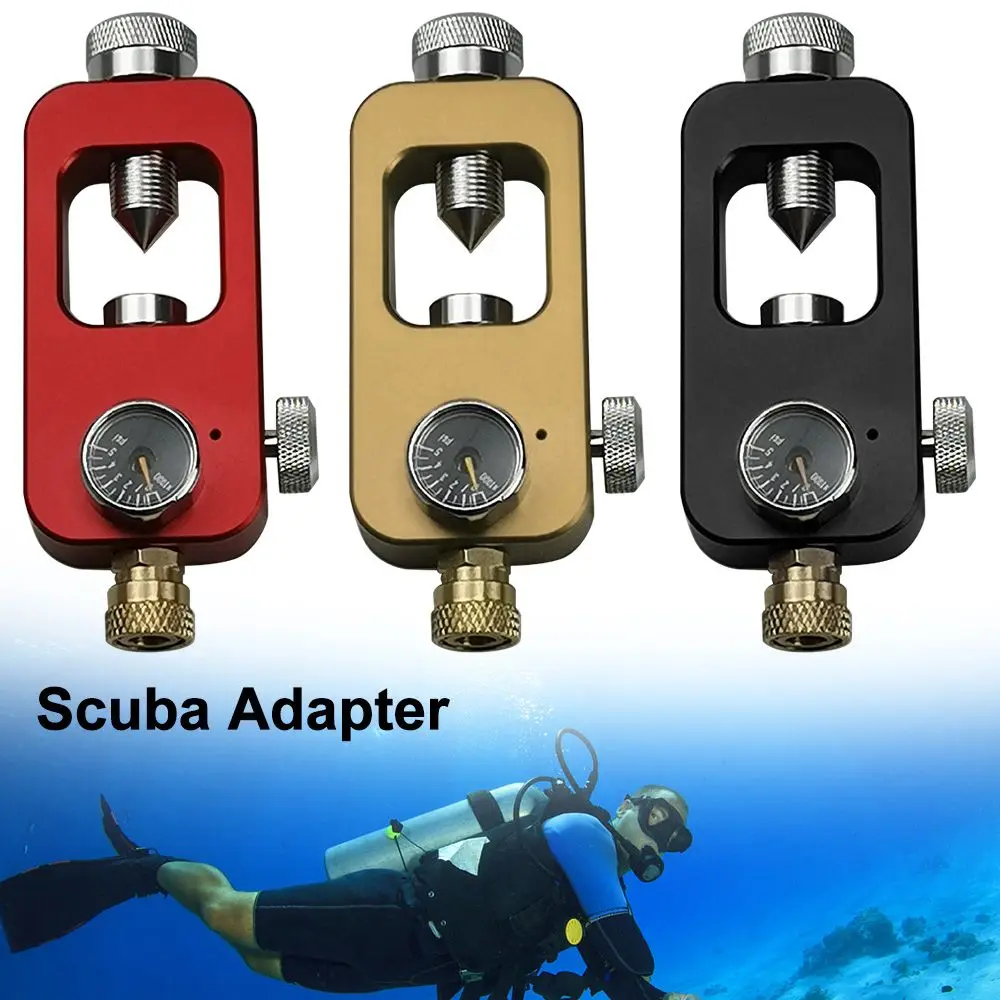

with Pressure Gague Water Sports Scuba Adapter Snorkeling Accessories Bottle Converter Connector Air Tank Regulator