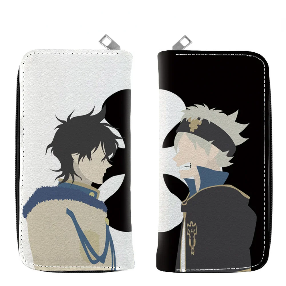 

Длинный кошелек для мужчин и женщин с рисунком аниме «Чёрный клевер», кошелек из искусственной кожи/искусственной кожи на молнии, кошельки ...