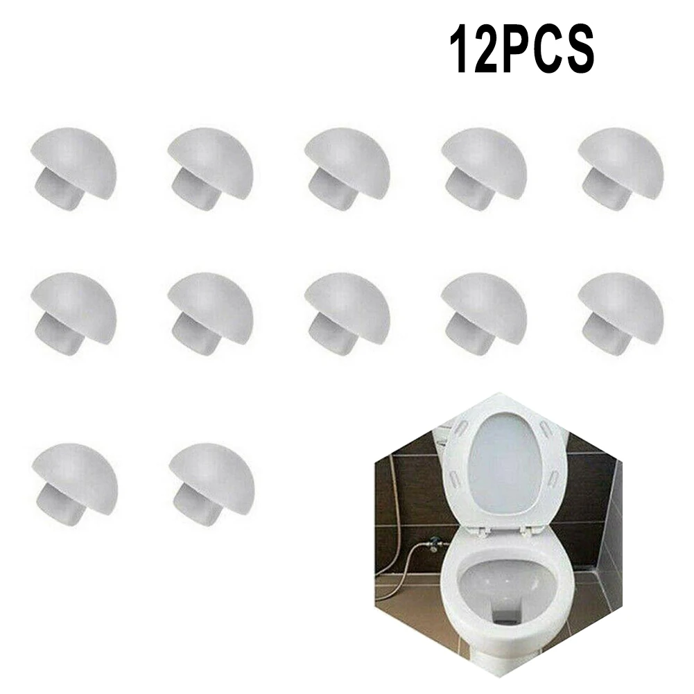 

12pcs Toilet Lid Plastic Antislip Gasket Toilet Seat Shock-Proof Buffers Cushion Rubber Pad Cover Bumper Shock Bathroom Fixtures