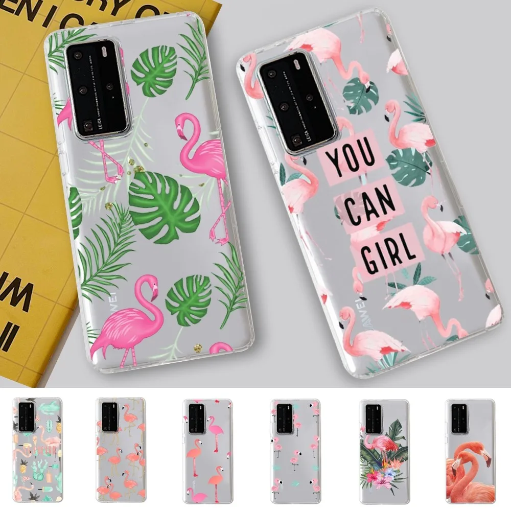 Милый чехол для телефона с изображением фламинго Samsung S10 20 22 23 A10 40 Xiaomi 10 Note Huawei P50