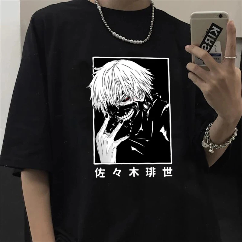 

Japan Anime Kaneki Ken Tokyo Ghoul T Shirt Men Cool Manga Graphic Summer T-shirt Casual Grunge Tshirt Streetwear Tops Tee Male