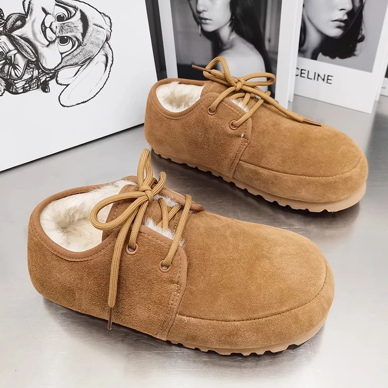 Зимние ботинки на плоской подошве с мехом женская зимняя теплая обувь трендовая