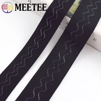 meetee 5meters 3040mm elastic band rubber wave non slip tape webbing for sportswear waist pants diy clothing sewing accessories
