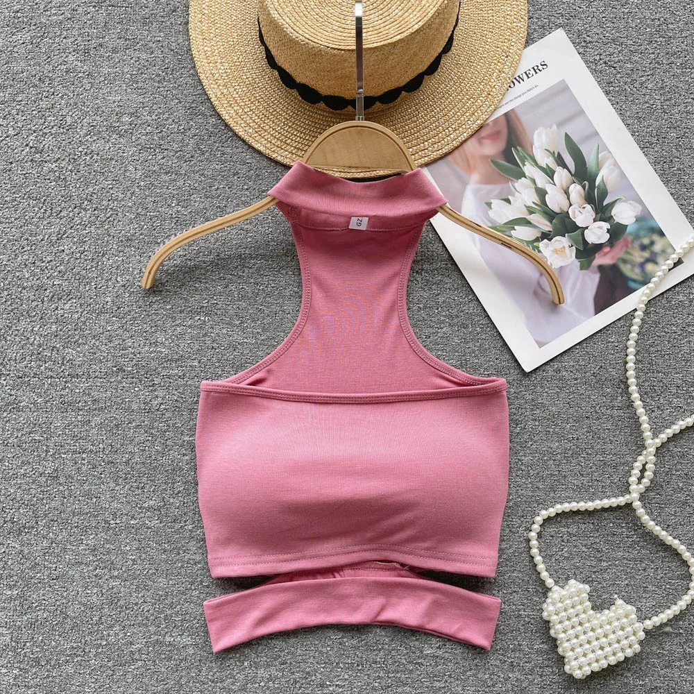 

Женский сексуальный эластичный хлопковый топ на бретельках с вырезом лодочкой и открытой спиной