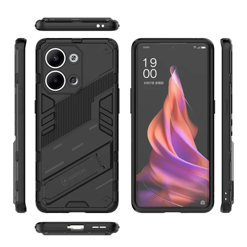 For Oppo Reno 9 Pro Case Cover Reno 9 8 Pro Plus Shockproof Bumper Holder Stand Camera Protector Armor Phone Cases Reno 9 Pro 5G