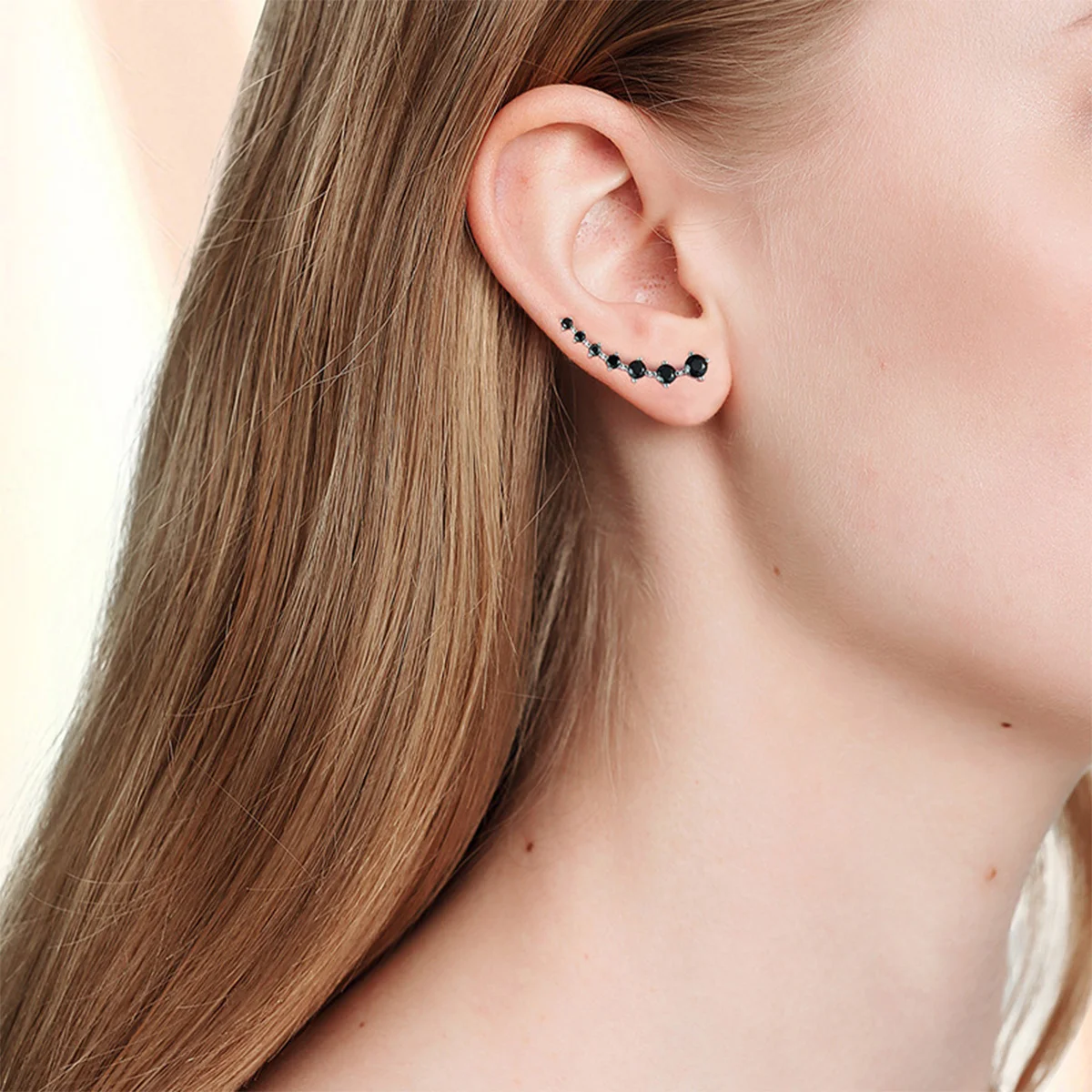 

1 Pair Glitter Zircon Ear Stud Ear Cuff Hook Earring Jewelry Fashion Accessory