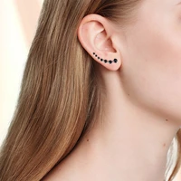 1 pair glitter zircon ear stud ear cuff hook earring jewelry fashion accessory