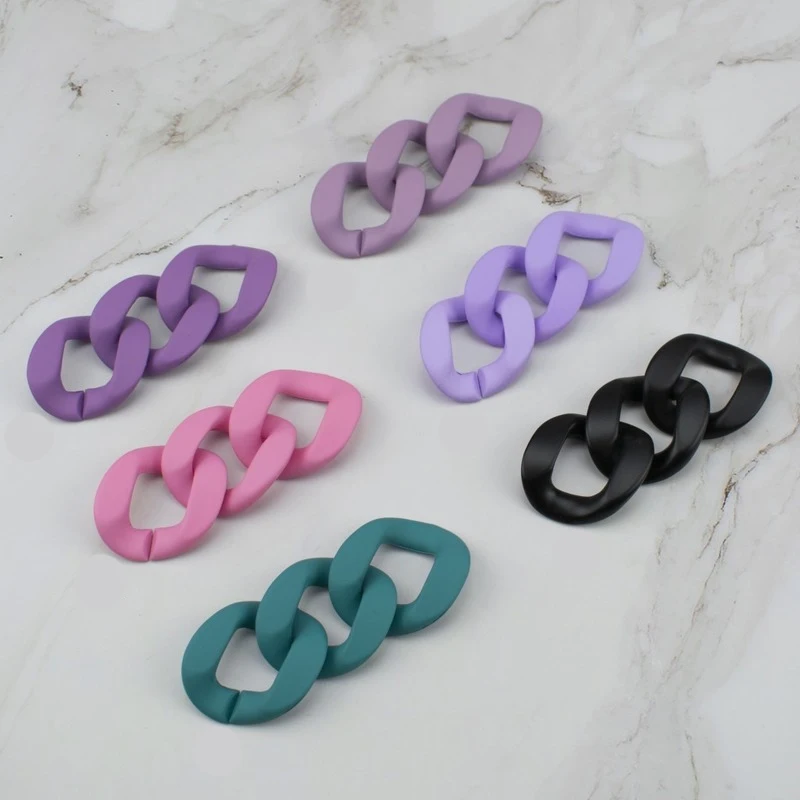 

20/100pcs 35*35mm Frosted Macaron Color Twisted Acrylic Assembly Parts Beads for Jewelry DIY Craft Accessories