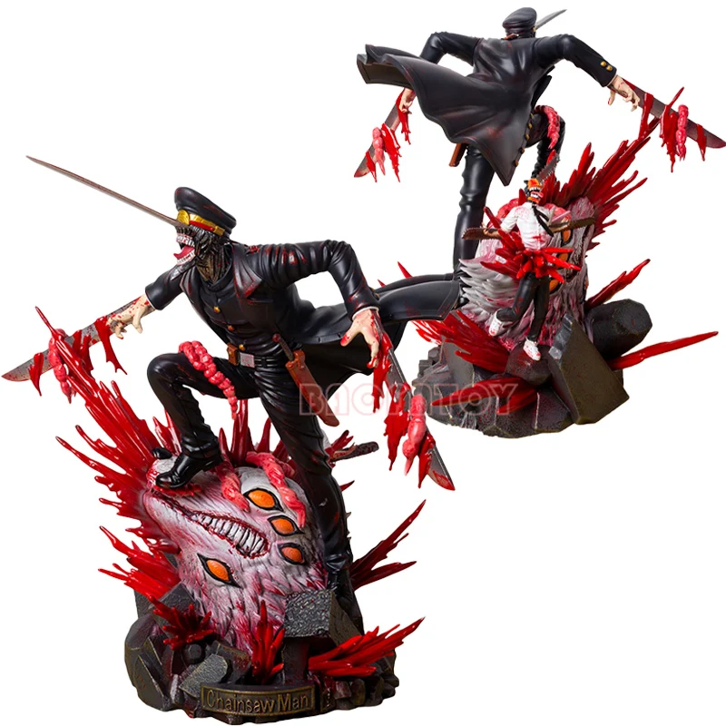 

35cm Chainsaw Man Katana Man Anime Figure Samurai Sword Denji Action Figure Makima Figurine Adult Collectible Model Doll Toys