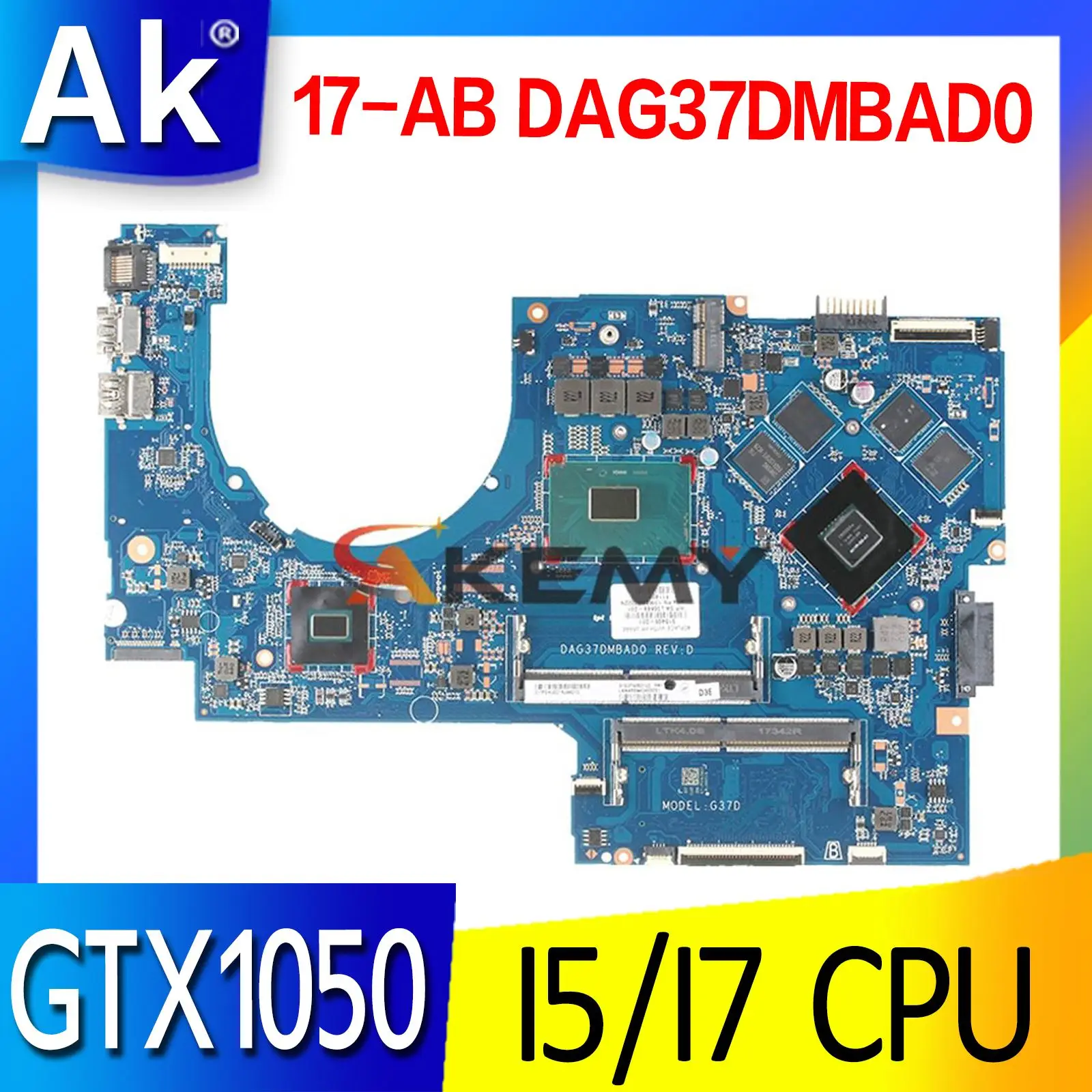 

Материнская плата DAG37DMBAD0 для OMEN, материнская плата для ноутбука HP 17-W 17-AB GTX1050 2 ГБ 4 ГБ