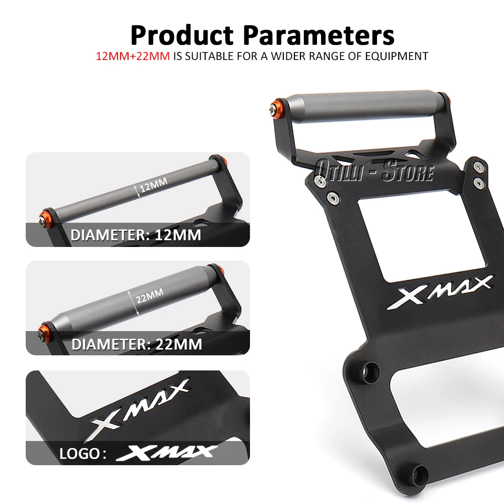 Мотоциклетное крепление с GPS 12/22 мм держатель для беспроводной зарядки