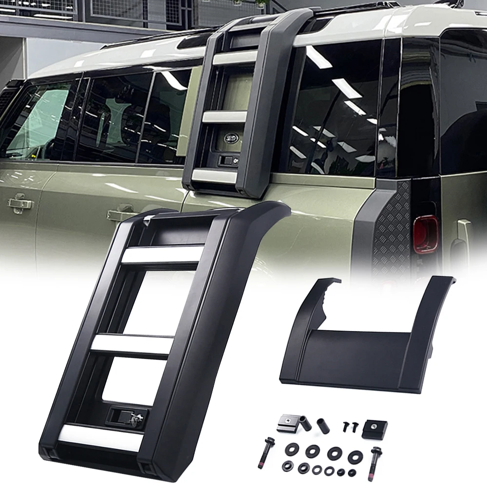 

Car side Door Ladder Foldable Elevatable Protection Framework For Land Rover 2020 2021 Defender Ladder Accessories