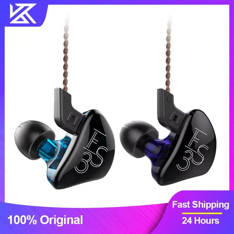 

KZ ES3 Headset Hybrid Technology 1BA+1DD Wired Earphones In Ear Monitors HIFI Stereo Sport Noise Cancelling Earbuds Headphones