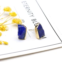 natural lapis lazuli earrings irregural shape natural agate stone earrings for women making diy jewerly party gift 15x18mm