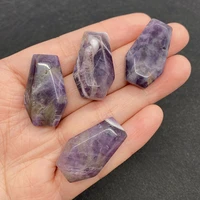 natural stone fashion ladies aura amethyst hexagon 18x30mm exquisite jewelry diy making earrings necklace bracelet accessories